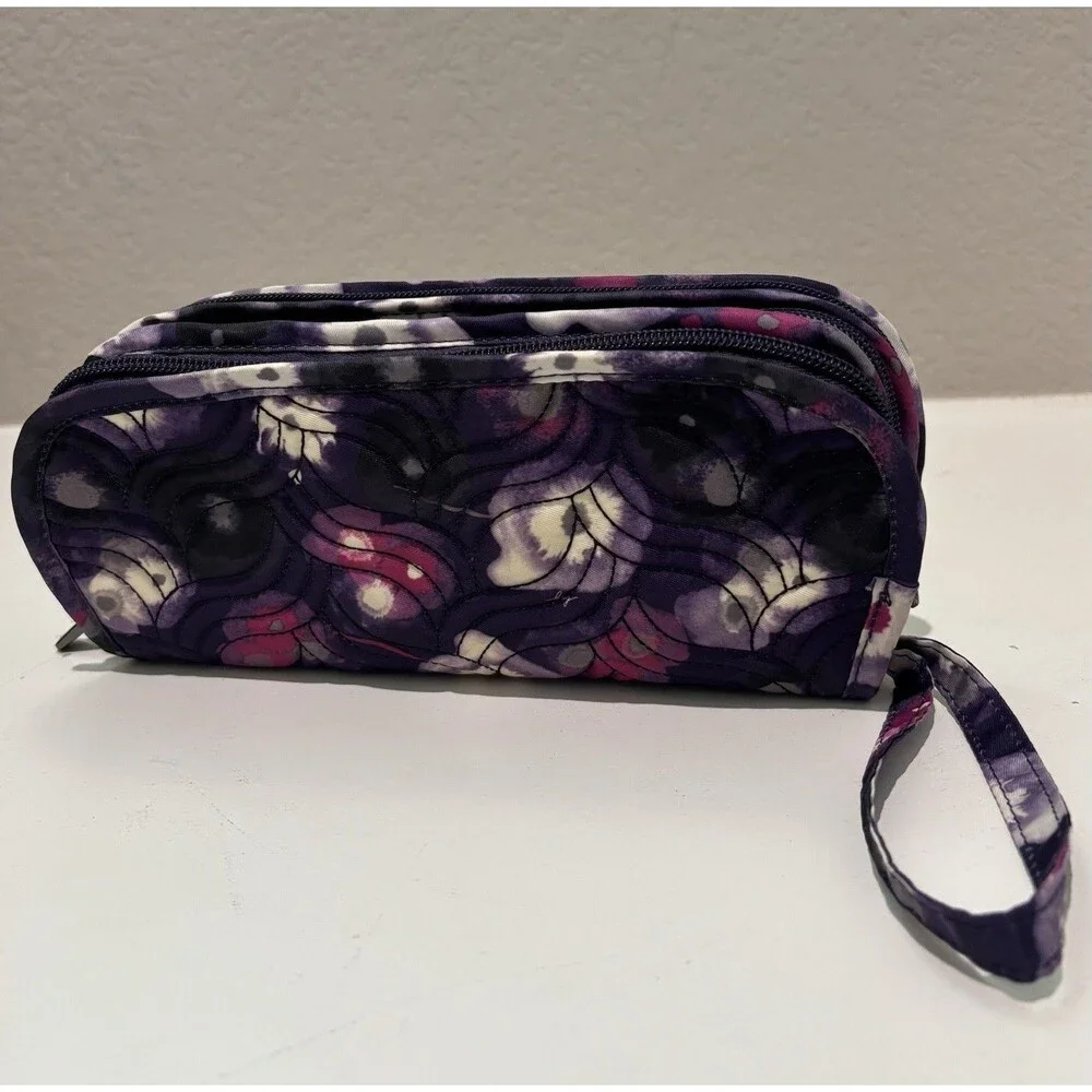Lug Flipper Jewelry Accessory Travel Pouch Purple Floral Watercolor
